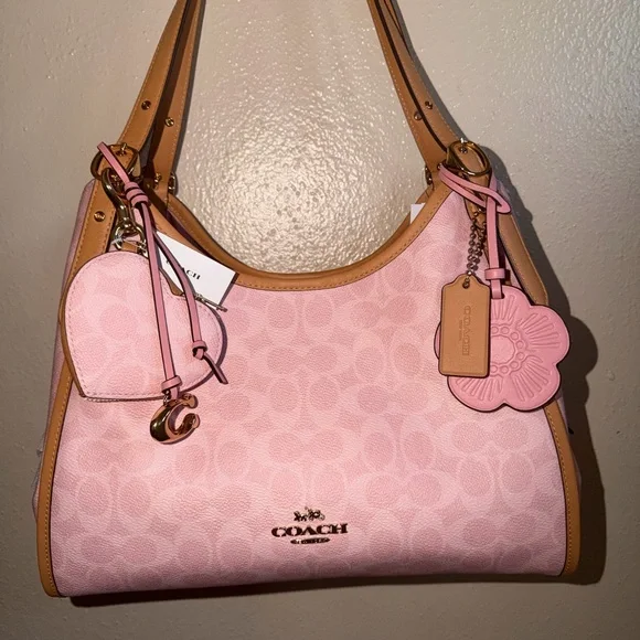 COACH Pink Powder Erin Signature Canvas Hobo Shoulder Bag - Picture 4 of 9